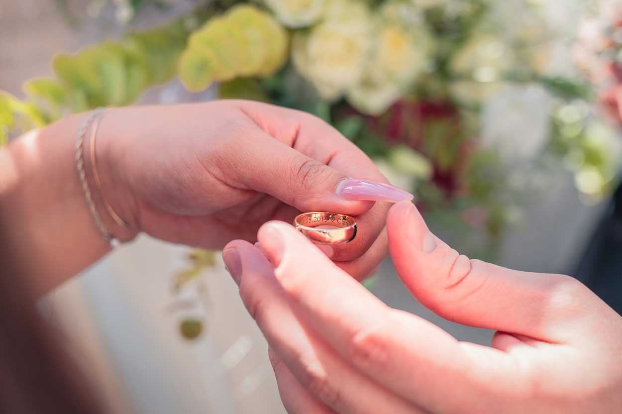 Die Ringe werden ausgetauscht